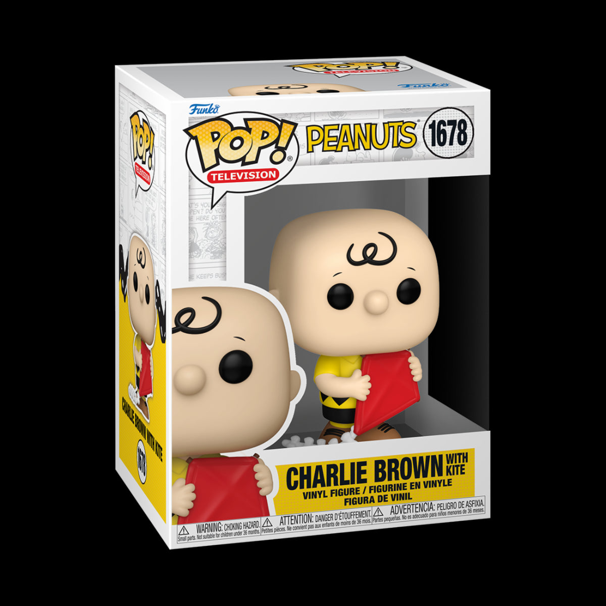 PEANUTS - POP FUNKO VINYL FIGURE 1678 CHARLIE BROWN W/KITE 9CM