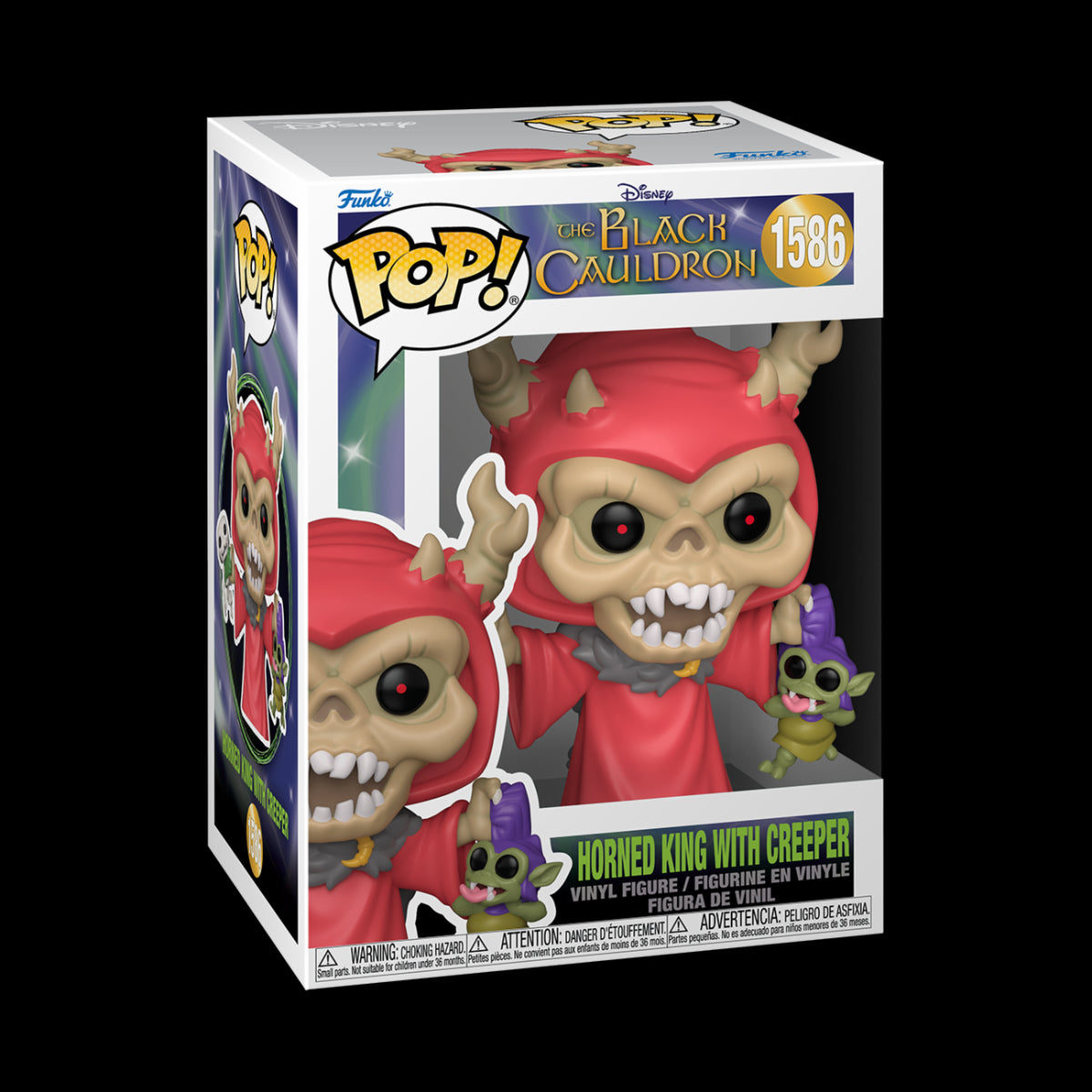 DISNEY: THE BLACK CAULDRON - POP FUNKO VINYL FIGURE 1586 HORNED KING W/CREEPER 9CM