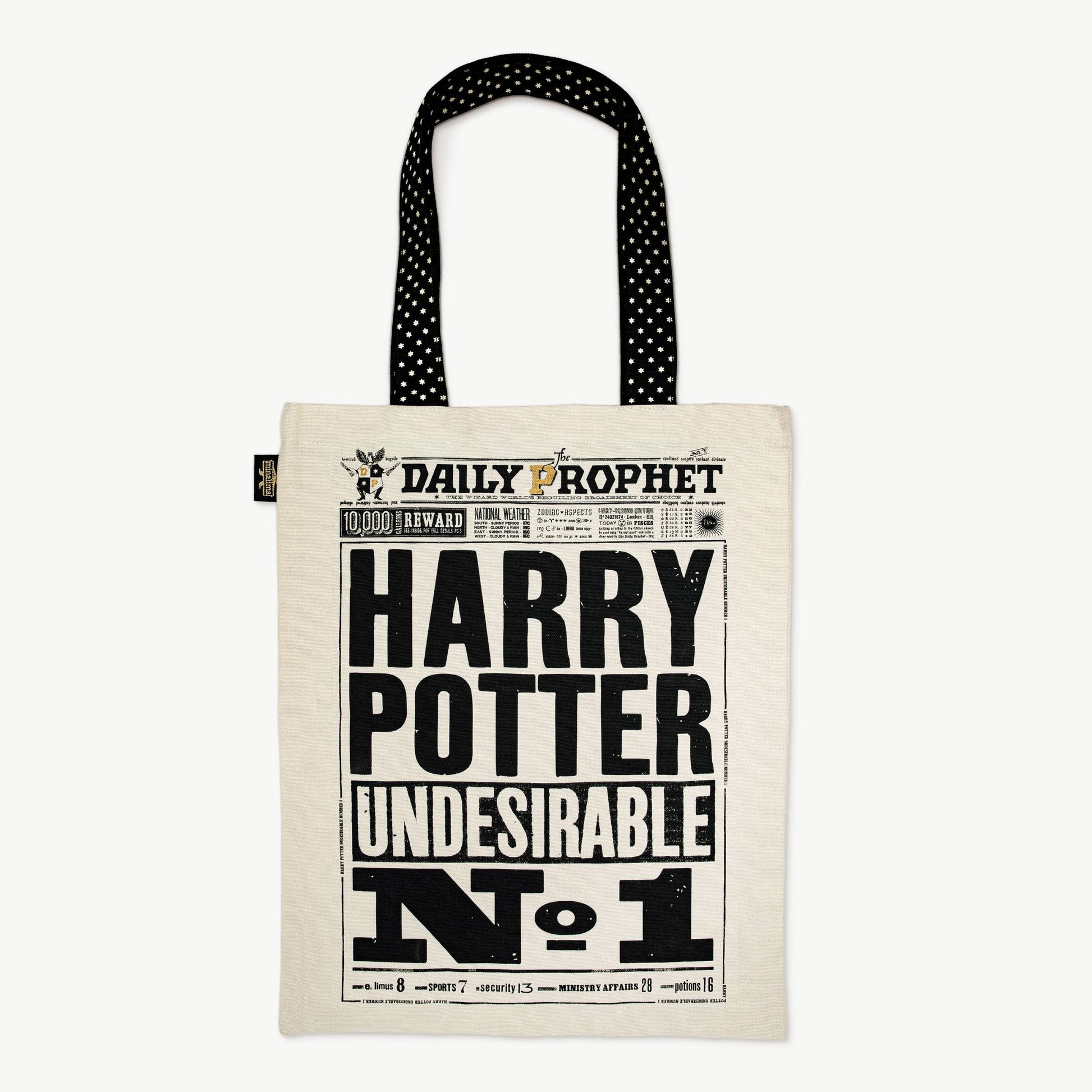 HPTOTE11 - HARRY POTTER - THE DAILY PROPHET: 'HARRY POTTER UNDESIRABLE NO.1' - TOTE BAG