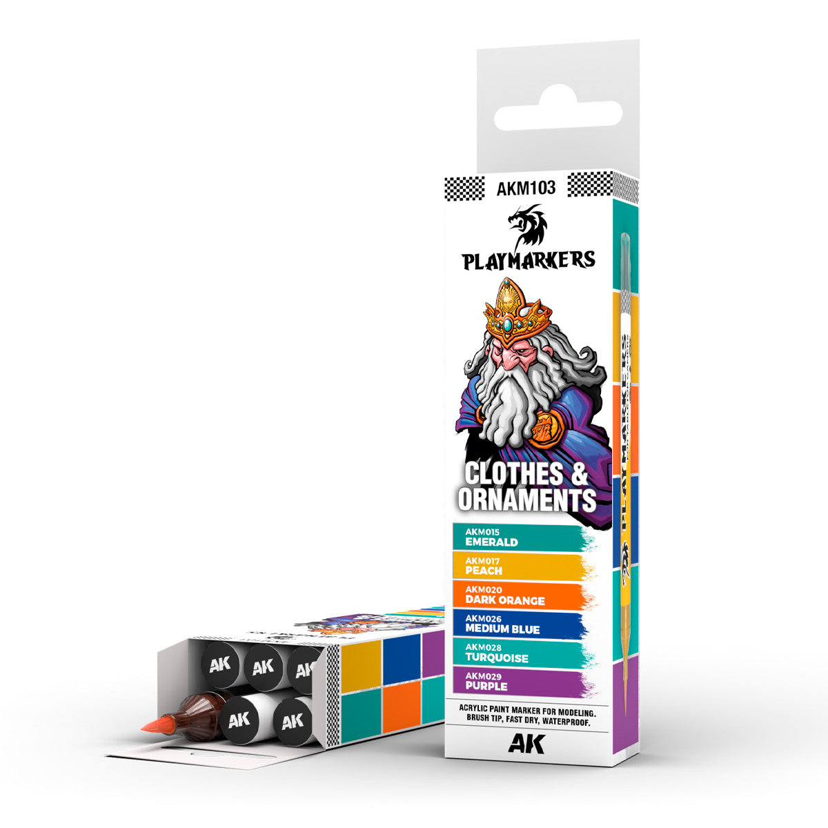 AKM103 - PLAYMARKERS - CLOTHES & ORNAMENTS - SET DA 6 COLORI
