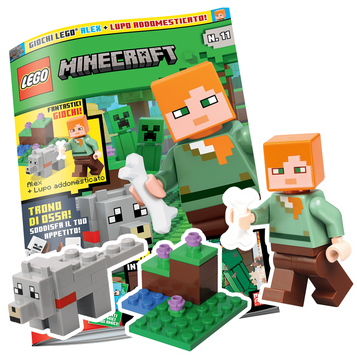 LEGO MINECRAFT N.11 - GIOCO LEGO: ALEX + LUPO ADDOMESTICATO