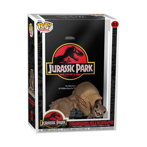 JURASSIC PARK - POP MOVIE POSTER 03 TYRANNOSAURUS REX & VELOCIRAPTOR