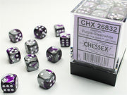 CHX 26832 - SET 36 DADI 6 FACCE 12 MM GEMINI - PURPLE-STEEL W/WHITE
