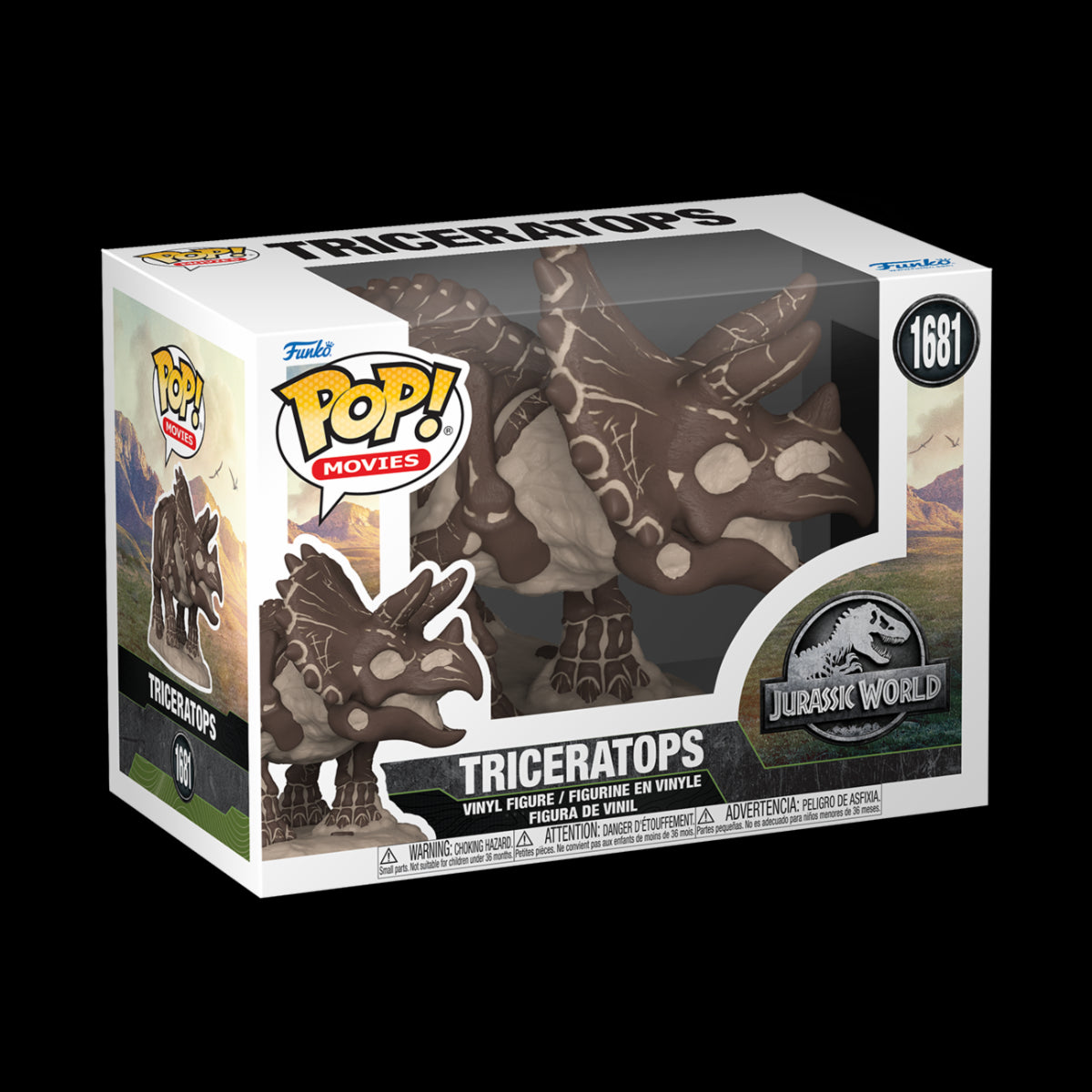 JURASSIC PARK: FOSSIL - POP FUNKO VINYL FIGURE 1681 TRICERATOPS 9CM