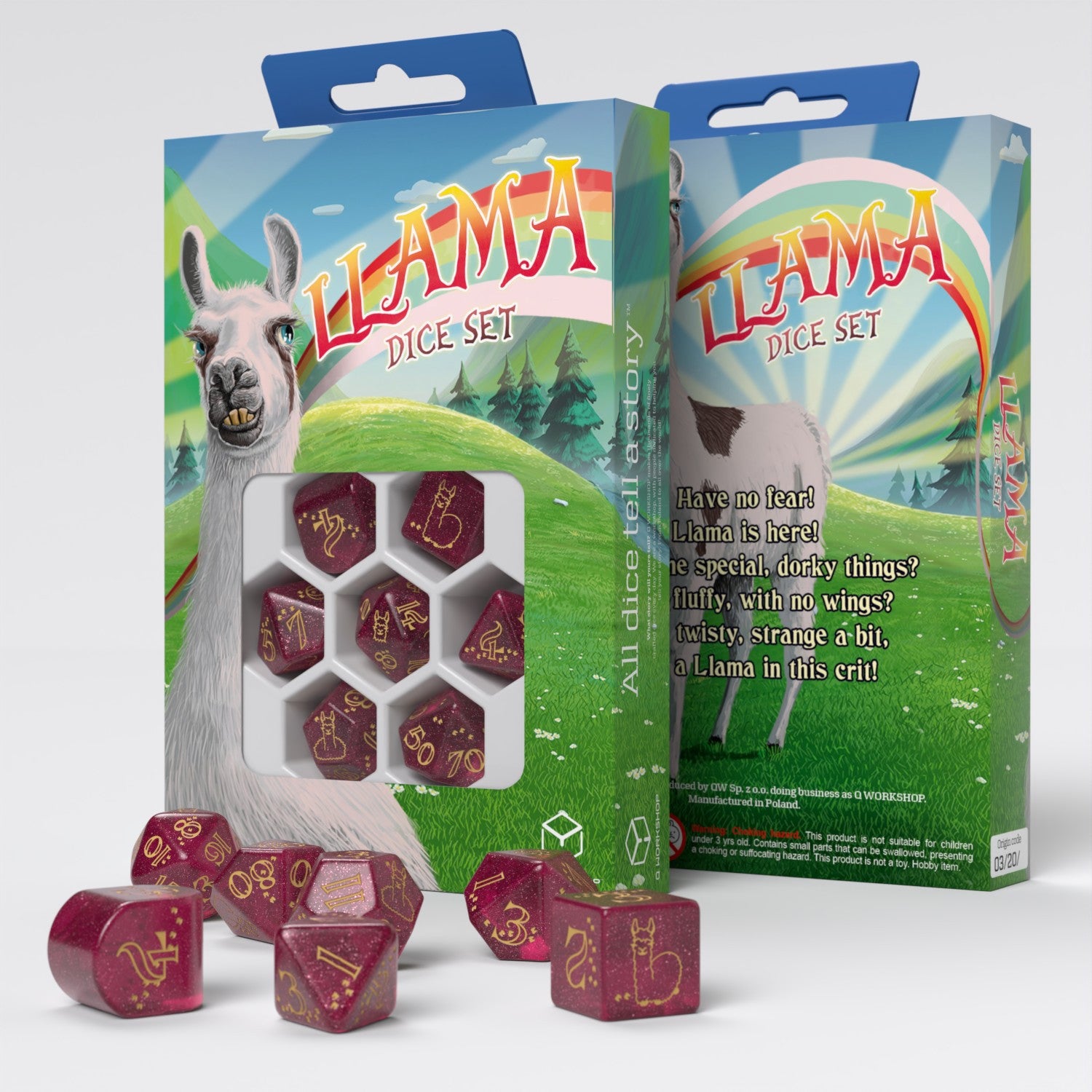 RLLA05 - SET 7 DADI - LLAMA - PUFFY