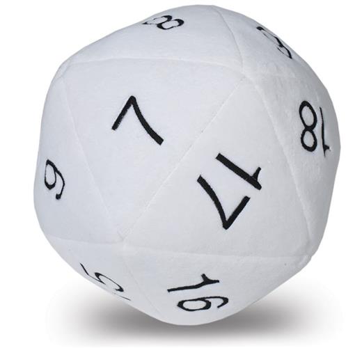 84949 - DICE - JUMBO D20 PLUSH WHITE