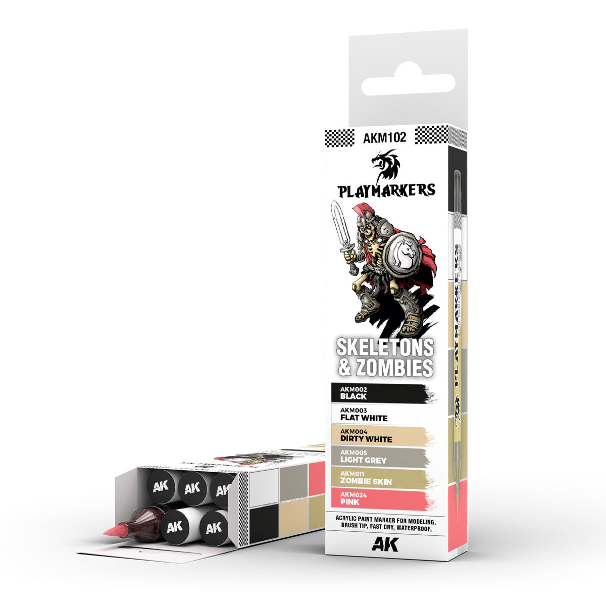 AKM102 - PLAYMARKERS - SKELETONS & ZOMBIES - SET DA 6 COLORI