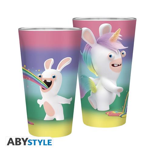 ABYVER178 - LAPINS CRETINS - BICCHIERE 400ML RAINBOW RABBIDS