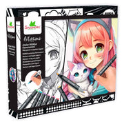 SYCOMORE - A SCUOLA DI MANGA KEMONOMIMI - PENNARELLI E FOGLI CON GRIGLIA