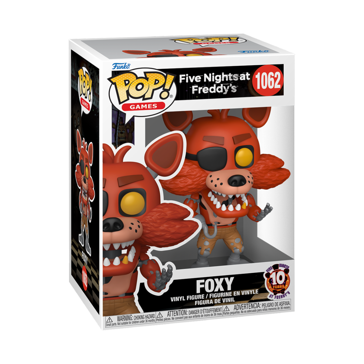 FIVE NIGHTS AT FREDDY'S: 10TH ANNIVERSARY - POP FUNKO VINYL FIGURE 1062 FOXY 9CM