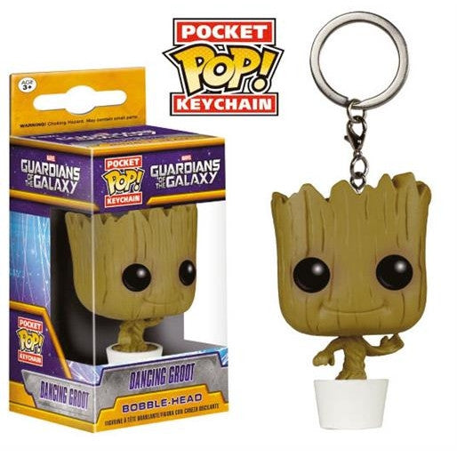 GUARDIANI DELLA GALASSIA COMICS - POP FUNKO VINYL KEYCHAIN DANCING GROOT 4 CM
