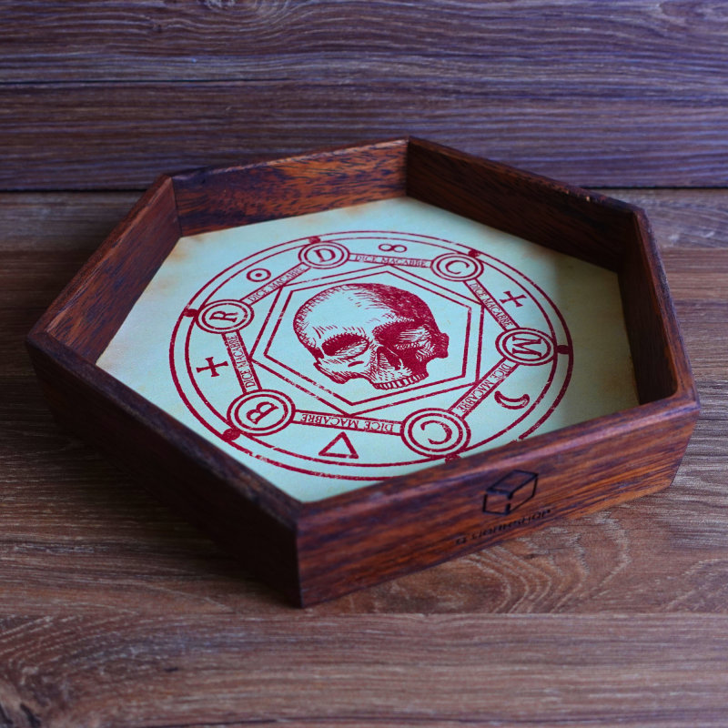 WADTDM01 - WOODEN DICE TRAY: DICE MACABRE