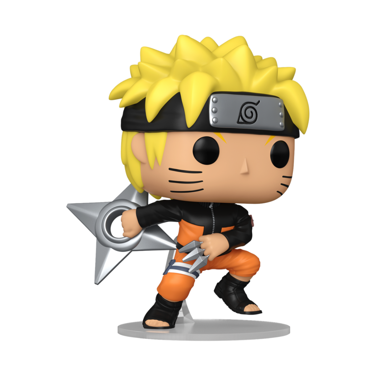 NARUTO SHIPPUDEN - POP FUNKO VINYL FIGURE 1843 NARUTO (WITH KUNAI & SHURIKEN) REGULAR 9CM - Immagine 2