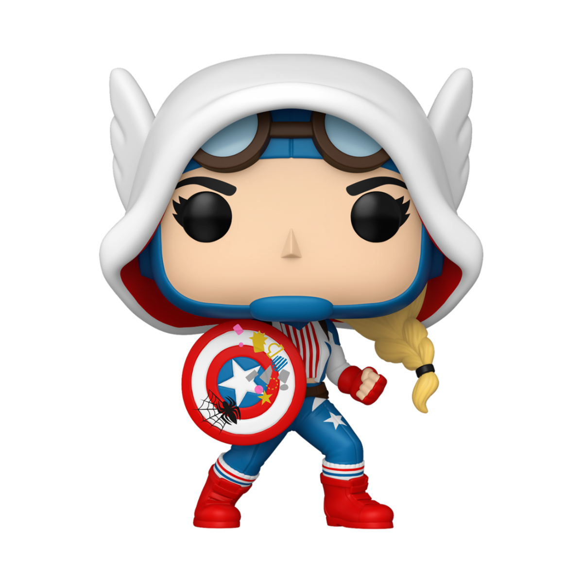 MARVEL: SPIDER-GWEN GWEN-VERSE - POP FUNKO VINYL FIGURE 1486 CAPTAIN AMERICA GWEN 9CC - Immagine 2