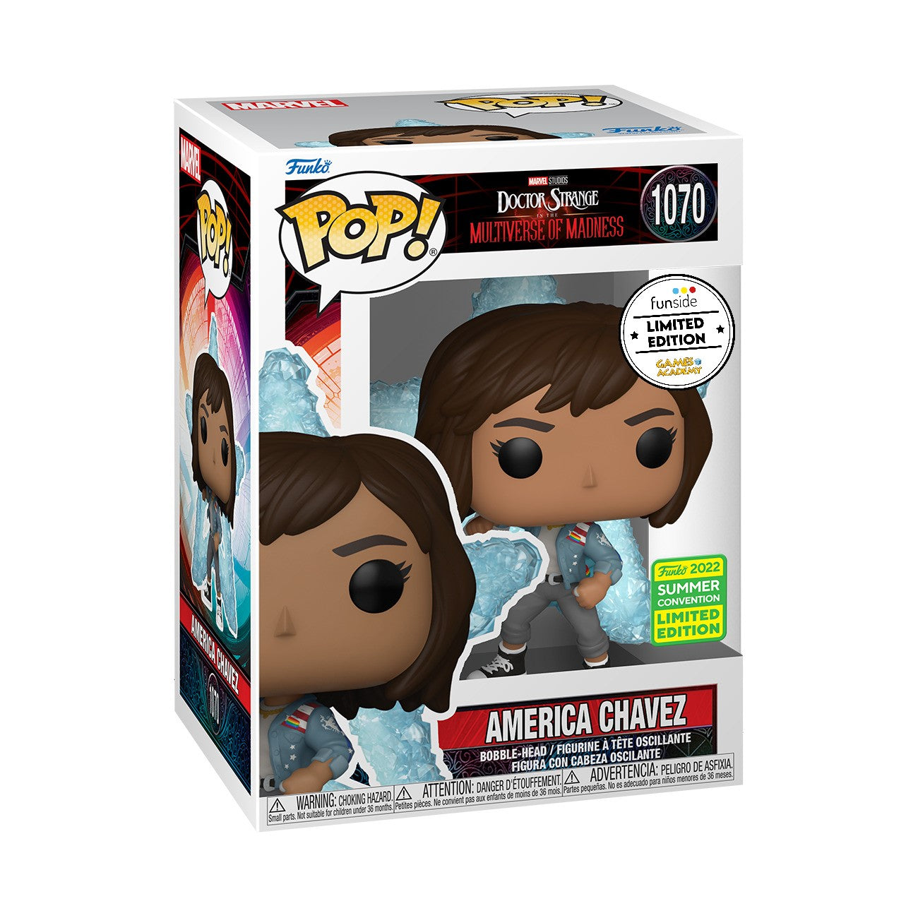 MARVEL: DOCTOR STRANGE IN THE MULTIVERSE OF MADNESS - POP FUNKO VINYL FIGURE 1070 AMERICA CHAVEZ - GA EXCL SDCC 2022